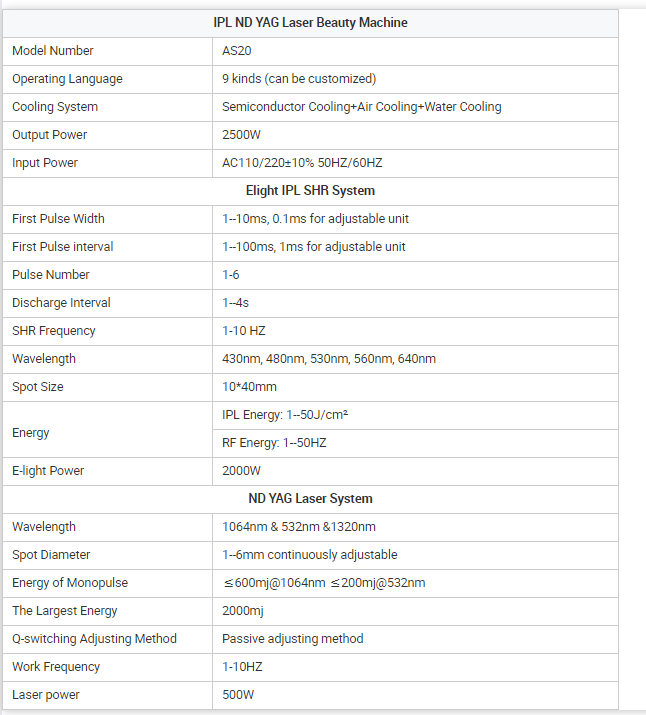 2in1 IPL Nd yag laser machine