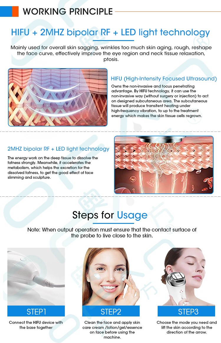 Korea Portable Handheld Face Lift Skin Machine Smas Rf High Intensity Focused Ultrasound Mini Hifu