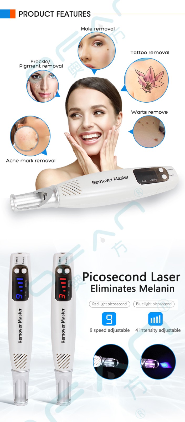 Picosecond Portable Laser Blemish Acne and Tattoo Removal