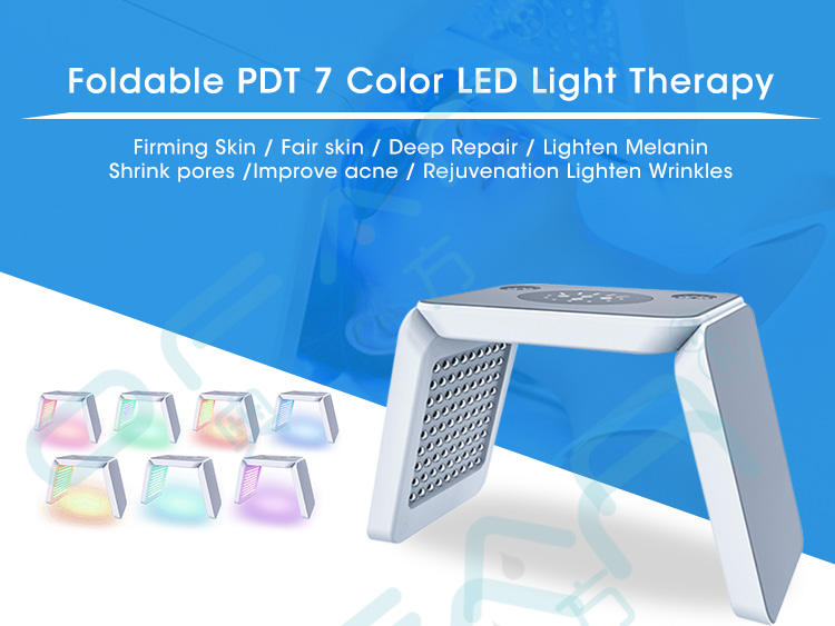 7 colors foldable PDT LED Facial therapy light