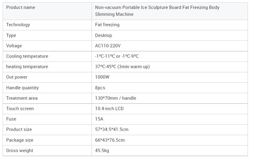 8 Handles EMS Cryo Plate Slimming Cryolipolysis Machine