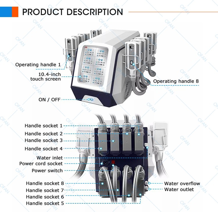 8 Handles EMS Cryo Plate Slimming Cryolipolysis Machine