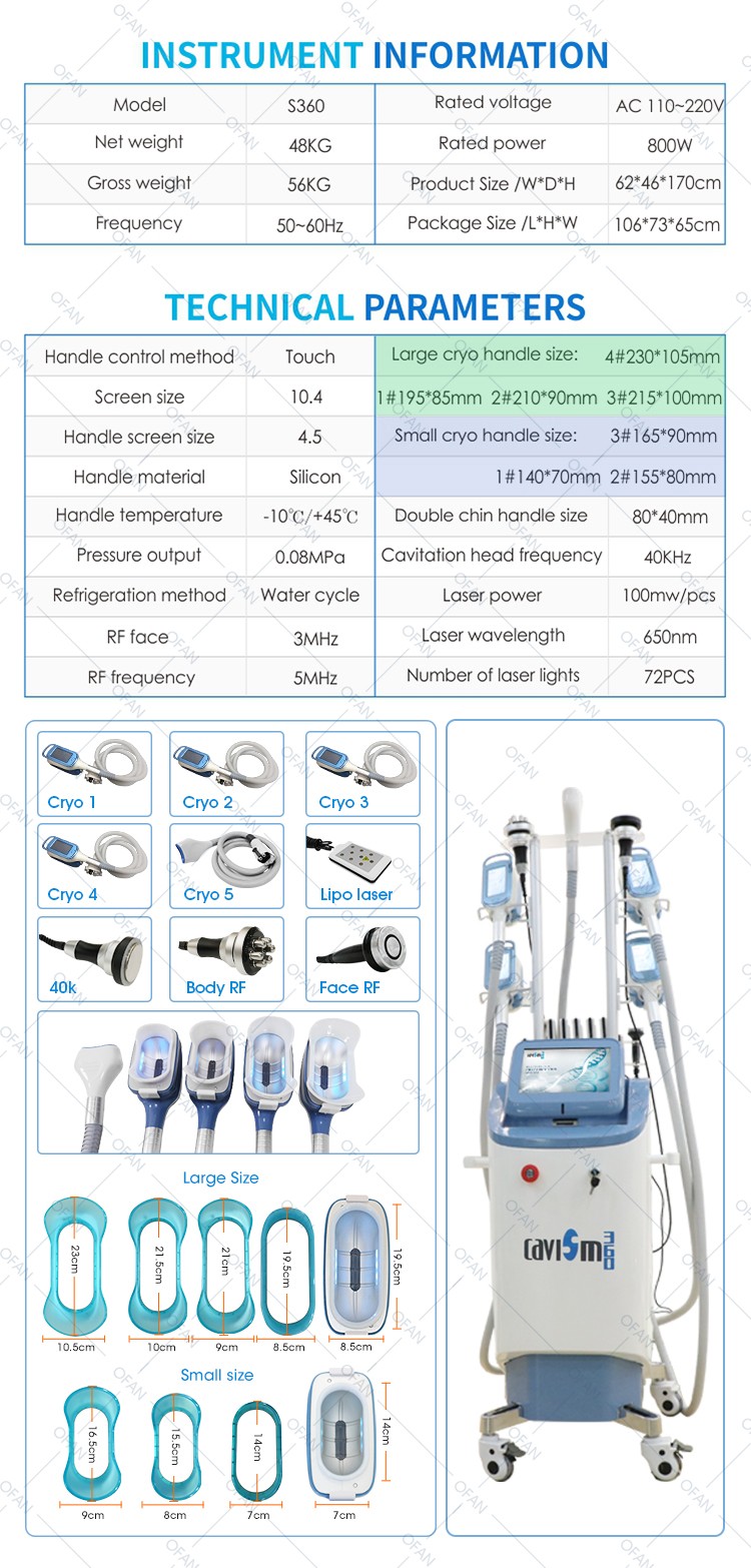 Latest Cavism 360 Cryolipolyse Appareil 5 Handles