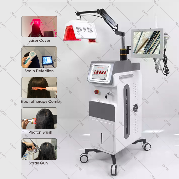 OFAN Hair Scalp Follicle Detector Care Analyzer Microcurrent Comb 650nm Diode Laser Hair Growth Machine
