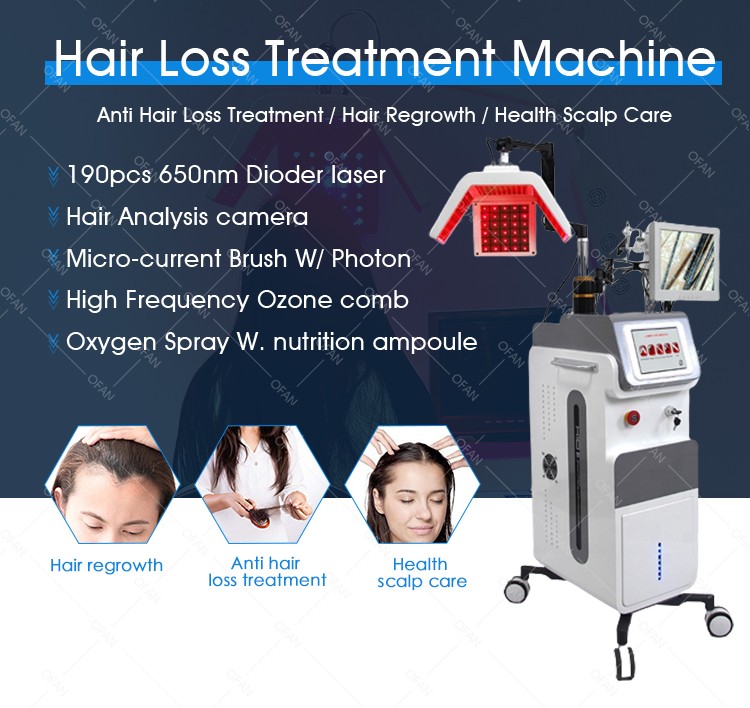 OFAN Hair Scalp Follicle Detector Care Analyzer Microcurrent Comb 650nm Diode Laser Hair Growth Machine