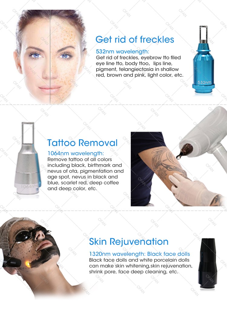 Best Selling 300W 500W Tattoo Pigment Melasma Speckle Removal Carbon Laser YAG Peel Skin Whitening Machine