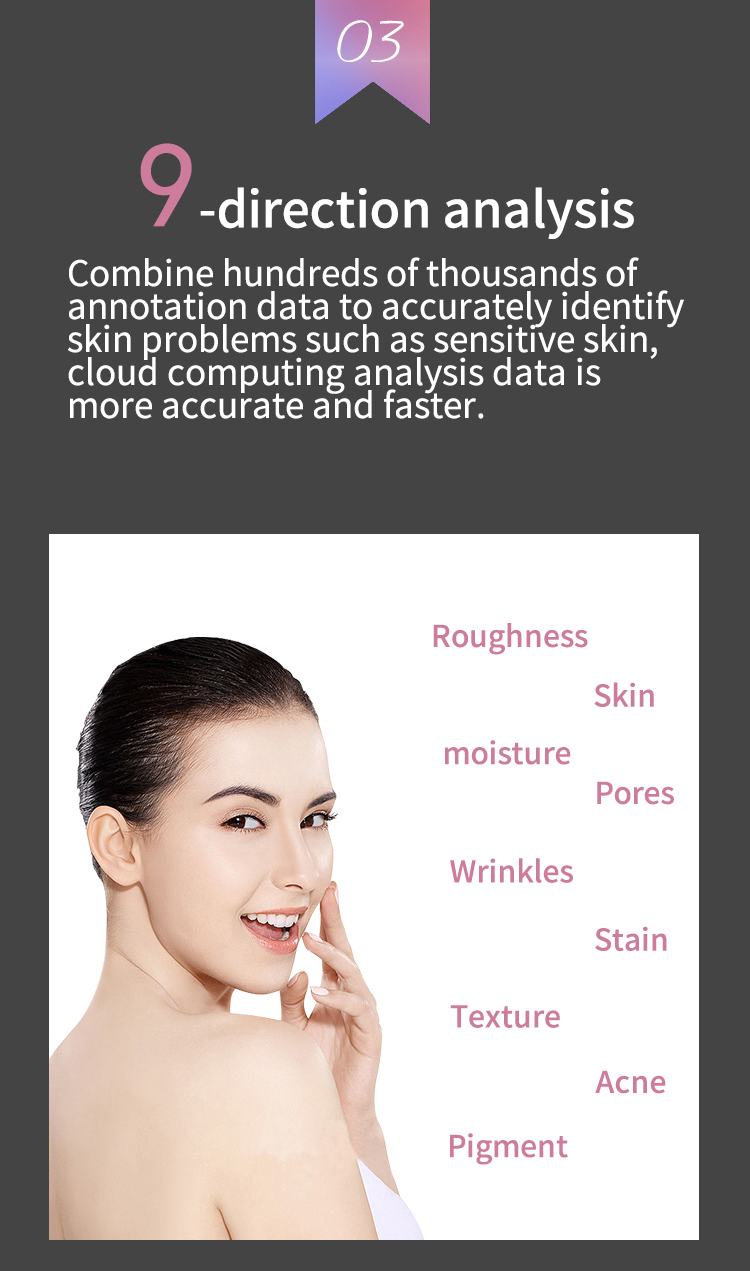 Portable 3d AI face skin Diagnostics analyzer facial Tester scanner magic face mirror device skin analysis machine skin analyzer