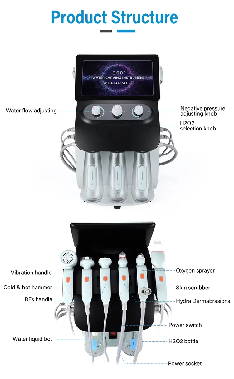 OFAN 6 In 1 Skin Analyzer Hydra Dermabiasion Machine