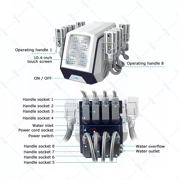 8 Handles Cryo Silicon Plate Slimming Cryolipolysis Machine