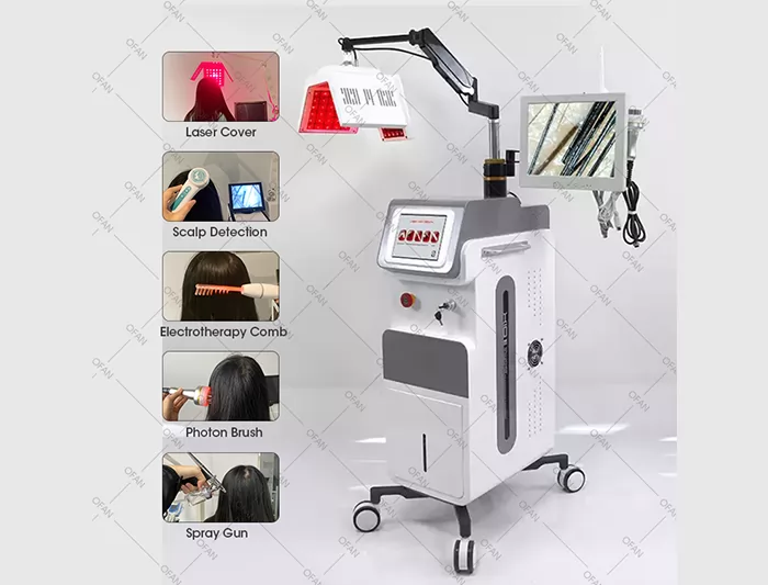 OFAN Hair Scalp Follicle Detector Care Analyzer Microcurrent Comb 650nm Diode Laser Hair Growth Machine